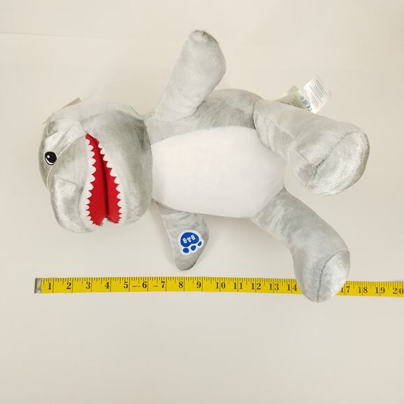 Build A Bear BAB Toothy Shark Plush 2023 Gray Stuffed Animal Great White Toy - Picture 11 of 13